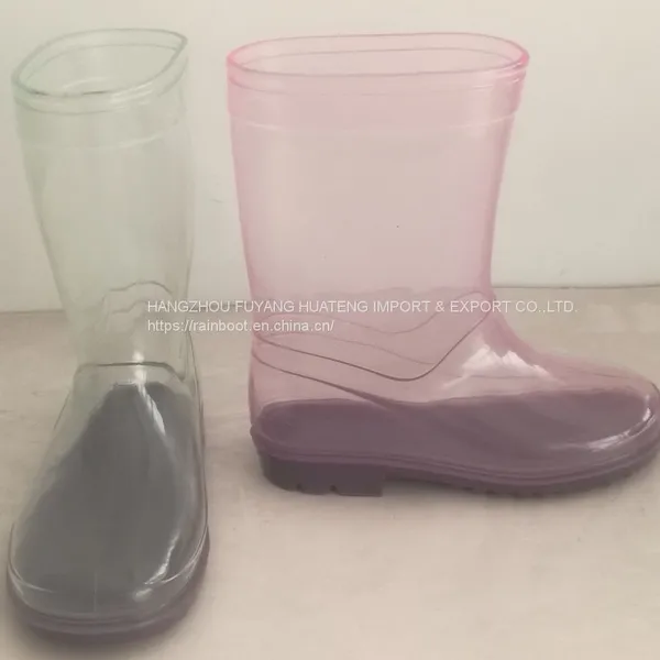 2027 New fashion colourful Transparent kid boots,Transparent child boots,Transparent children PVC boots,Popular Style kid boot