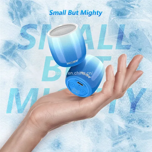 Small Bluetooth Speaker, INSMY Mini Portable Wireless Speaker Punchy Bass Rich Audio Stereo Pairing,Handheld Pocket Size 10H Playtime Bluetooth 5.0 Built in Mic for Hiking Biking
