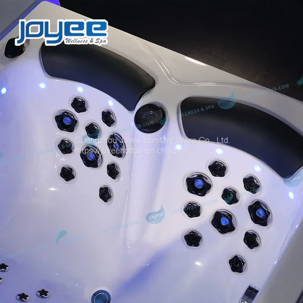 JOYEE China Manufacture 2 Person 69 Massage Jets Bathtub Ozone System Spa Whirlpool Bathtub photo-3