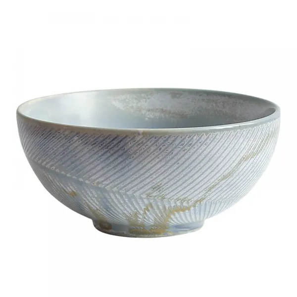 Ceramic Soup Bowl, Duck Egg Blue, 8 Inch Diameter, 3.2 Inch Height, Textured Design