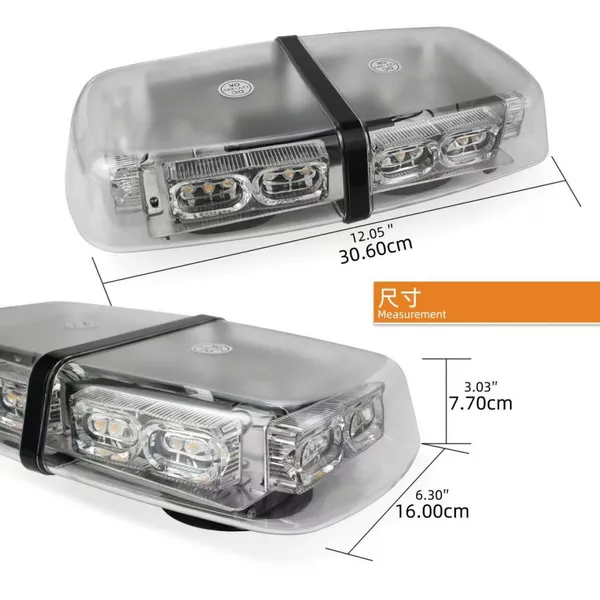 Car Flashing Yellow Lighting Roof Magnetically Mounted Car Signal Lamp Flashing Warning Lamps Short Row Strobe Light photo-5