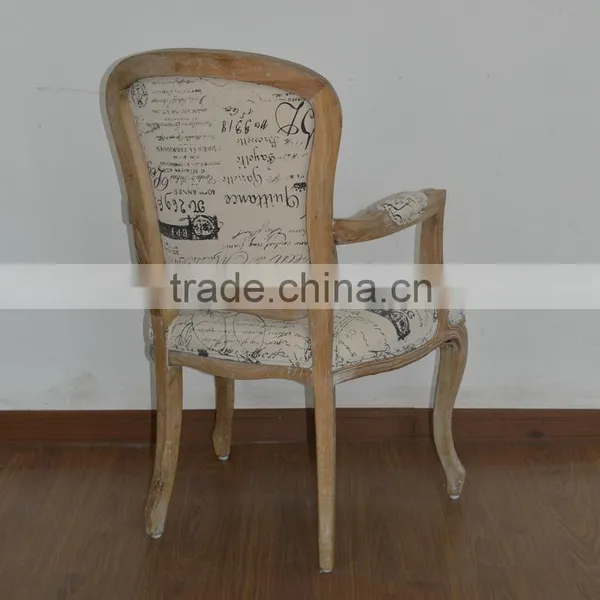 RCH-1521 Vintage Upholstered Dining Chair Antique Oak Armchair photo-6