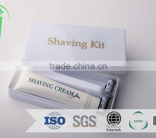 hotel disposable shaving kit with 10g shaving cream /natural extended additive biodegradable razor with shaving foam