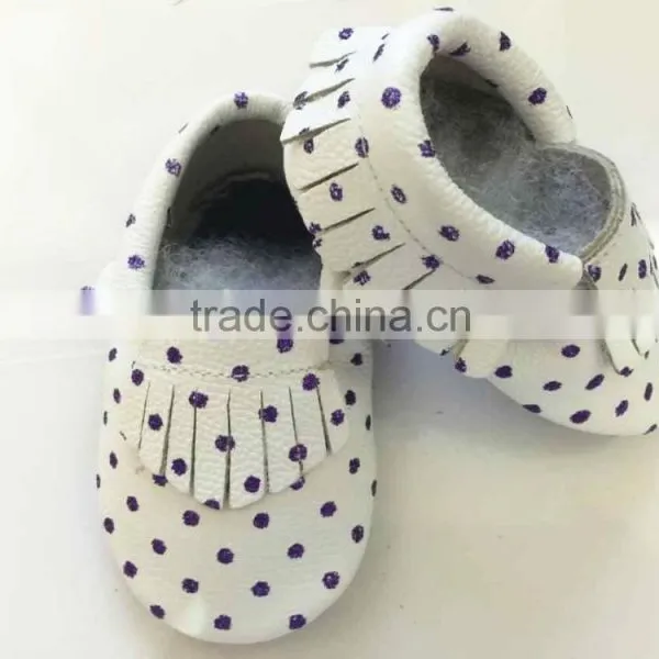 2015 Soft Leather Baby Shoes Crib Moccasins MOQ 50 Pairs/mix 4 Size photo-3