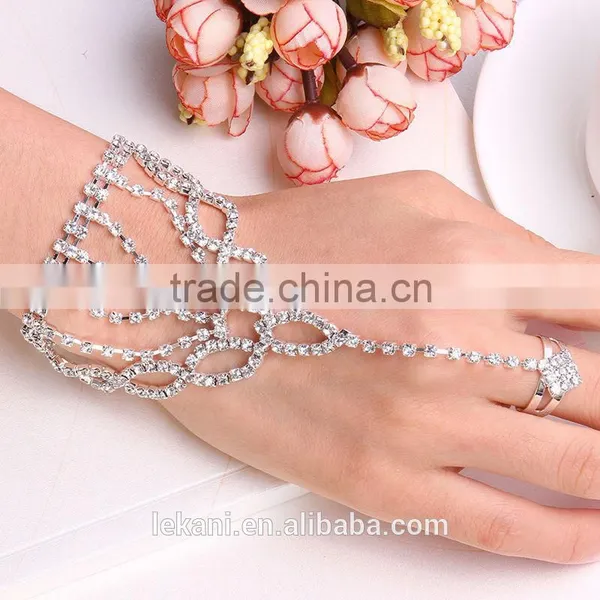 Trendy Stylish Young Girl Best Gifts Metal Ring Bracelet Combination photo-5