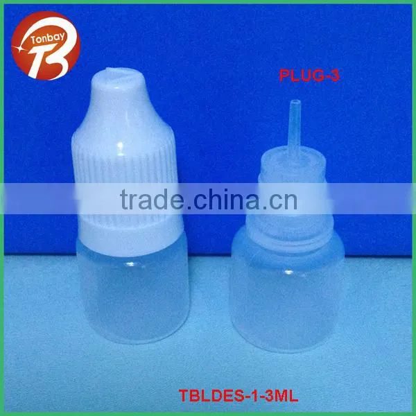 3ml LDPE Plastic E-cig Liquid Bottle With Childproof Cap and Needle Tips photo-2