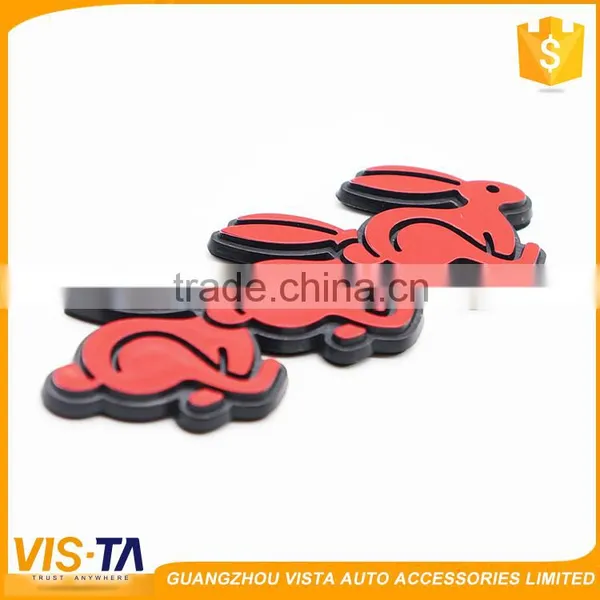 Fashion Various Color Multifunctional Three Rabbit Badges Car Decoration Safety Waning Car Sign photo-3