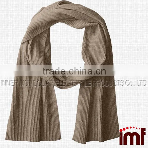 Men's 100% Cashmere Scarf,Cashmere Ribbed Knit Scarf photo-3