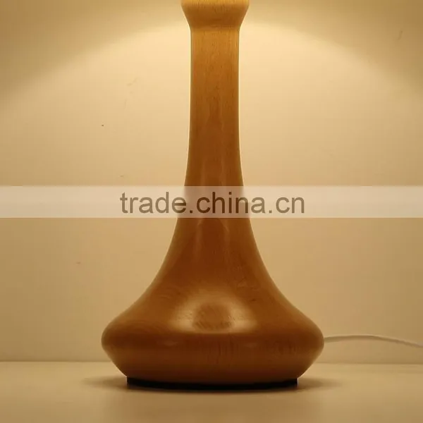 LED Wood Table Lamp JK-879-18 LED Wood Table Light White Round Lampshade Wooden Table Lamp photo-3