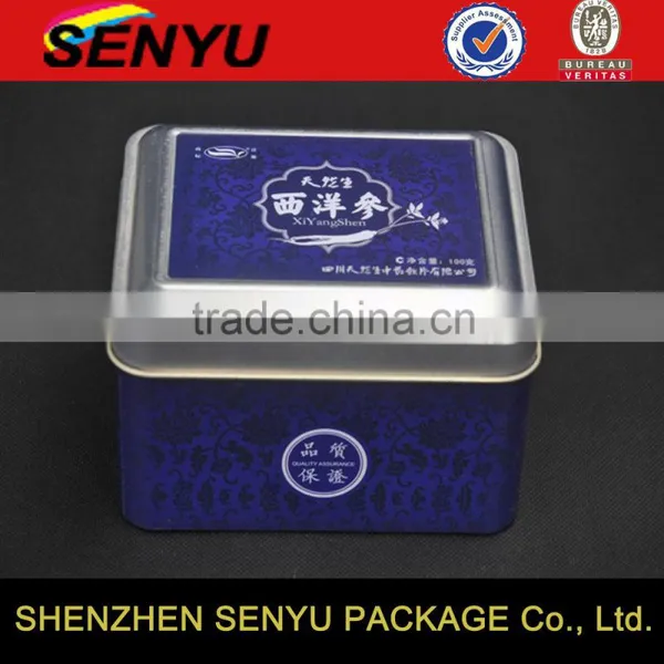 Tea Box Small Metal Tin Boxes Hinge With Sliding Lid