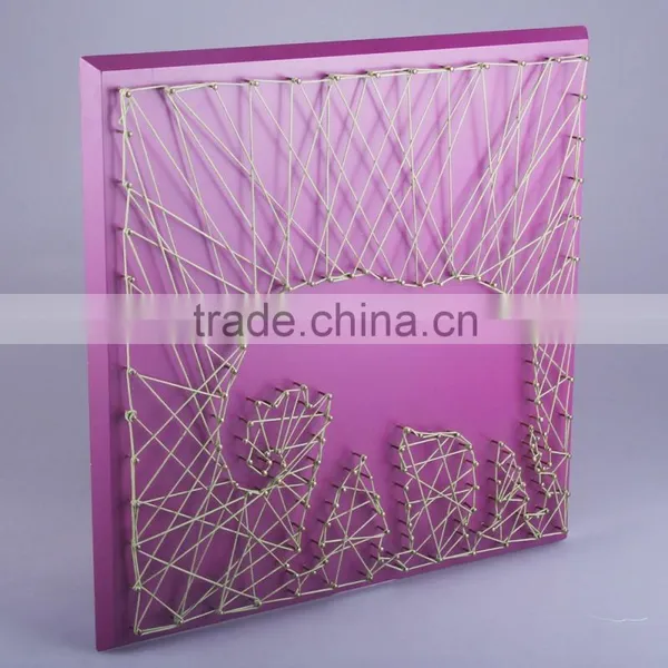 Hand-made Wooden String Wall Art With the Elephant Shaped Design for Home Decoration photo-2