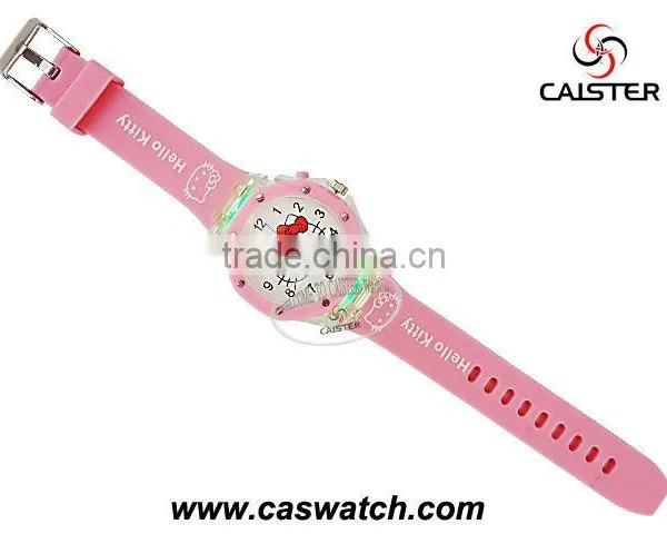 Loverly Pink Rubber Band Hello Kitty Face Children's Watch