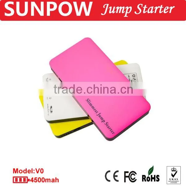 Sunpow 4500mAh Ultrathin and Slimmest 12v Car Jump Starter Mobile Power Bank Battery Booster With Air Compressor photo-5