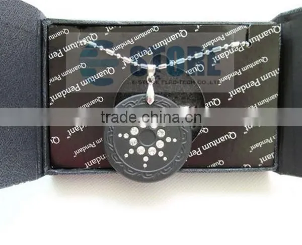 With CZ Diamond Black Lava Quantum Energy Pendants Nano Ion Pendant Stainless Steel Chain photo-2