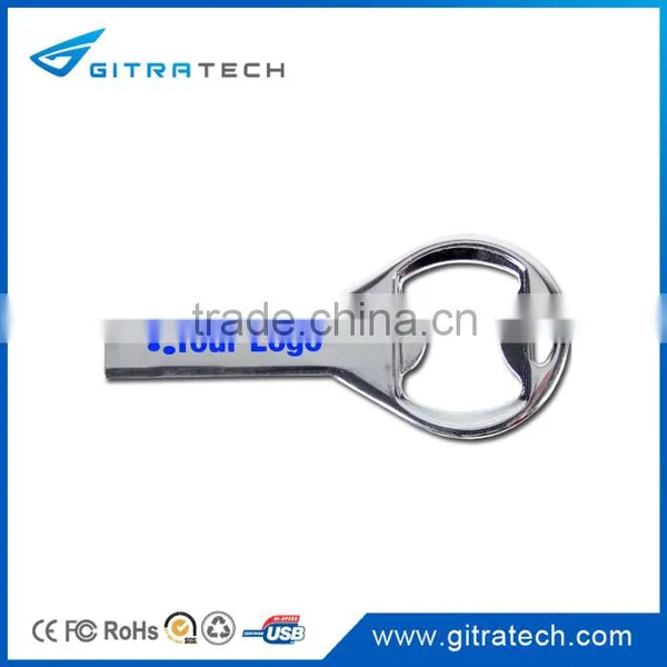 Bottle Opener Stainless Steel USB Flash Drive Key Shape With Logo and Lanyard photo-2