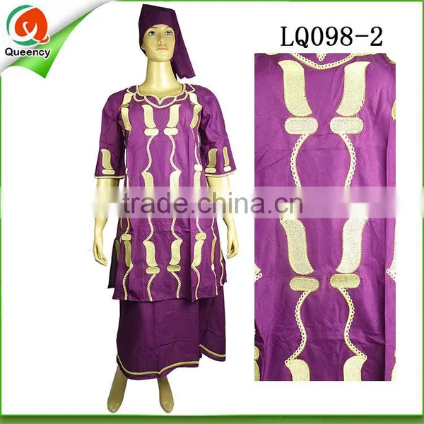 Nigeria Design Textile Linen Fabric African Dashiki Dress in Yellow photo-3