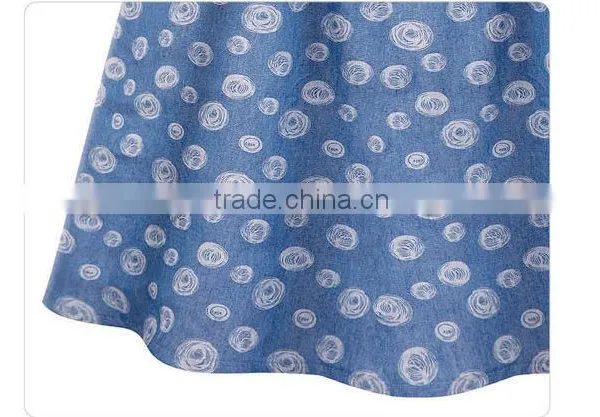 2014 Ladies Casual Women Top Designer Denim Summer Women Wear Short Sleeve Dress High Qality Printing Women Dress Fashion 2014 photo-5