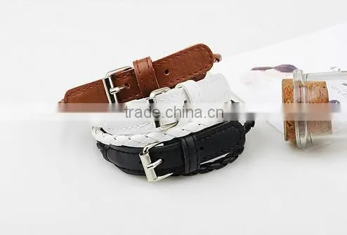Factory Top Selling Wholesale Buckle Mens Leather Bracelet/ photo-5
