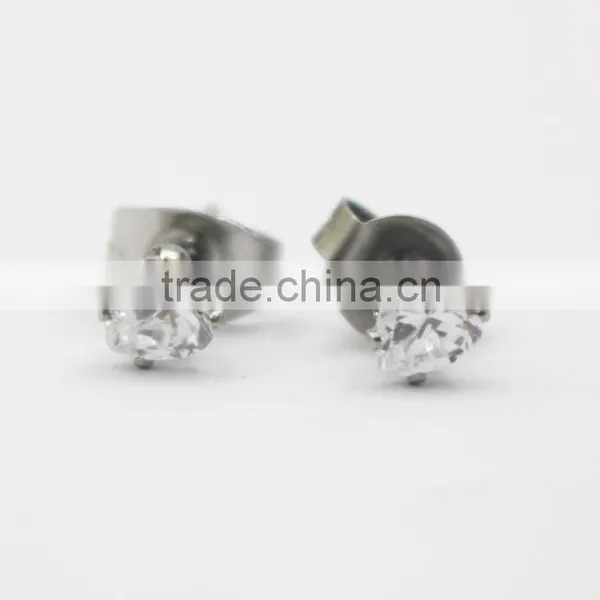 Trendy Steel Earring Studs With Clear Crystal Office Lady Stud Earring With Heart Crystal photo-3