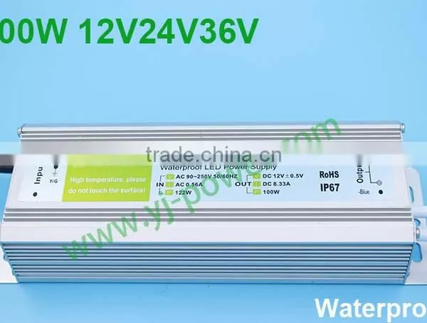 Led Driver 100w 12v Waterproof YJP-V10012 RoHS,CE-EMC,CE-LVD,IP67 photo-5