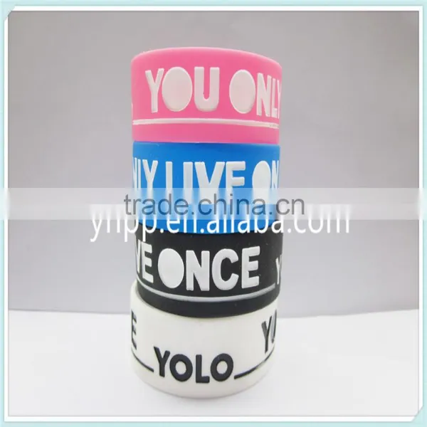 1" Wide Custom Logo Silicone Wristband Debossed Bracelet photo-3