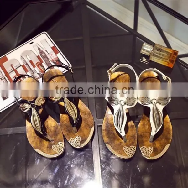 2016 Wholesale Snake Winding Diamond Thong Strap Flat Roman Sandals photo-3