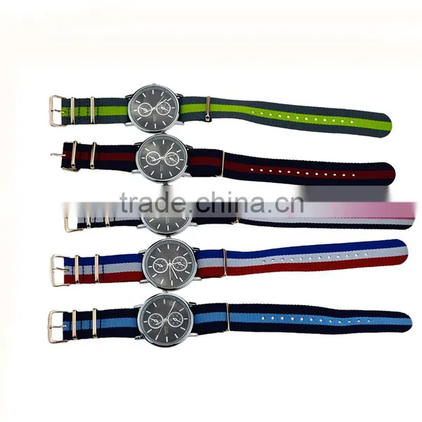 2016 TOP Luxury Fashion Western Style Watch Man Leather /Nylon Rose Gold Silver Watches Casual Wristwatch Sports Quartz Clock