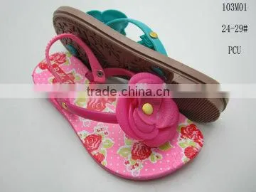 2014 Hot Selling and Fashion PCU Kids Flipflops With Various Colors photo-3