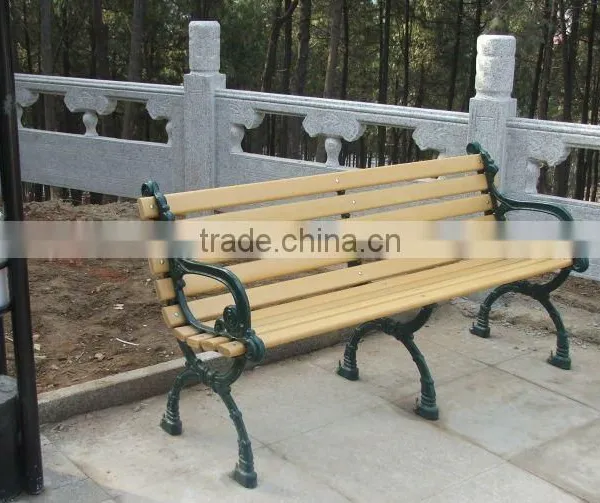 Classic Wooden Garden Bench With Metal Legs photo-5