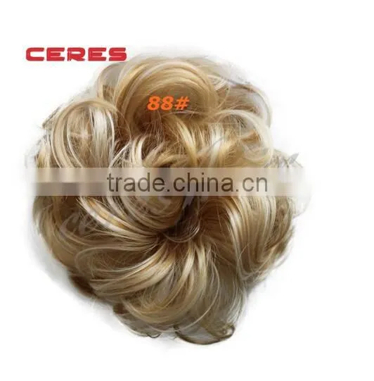 Synthetic Clip on Messy Hair Bun Extension Chignon Hair Piece Wig photo-6