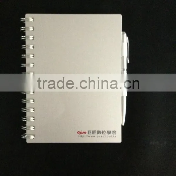 Newest Aluminum Cover Spiral Diary With Pen