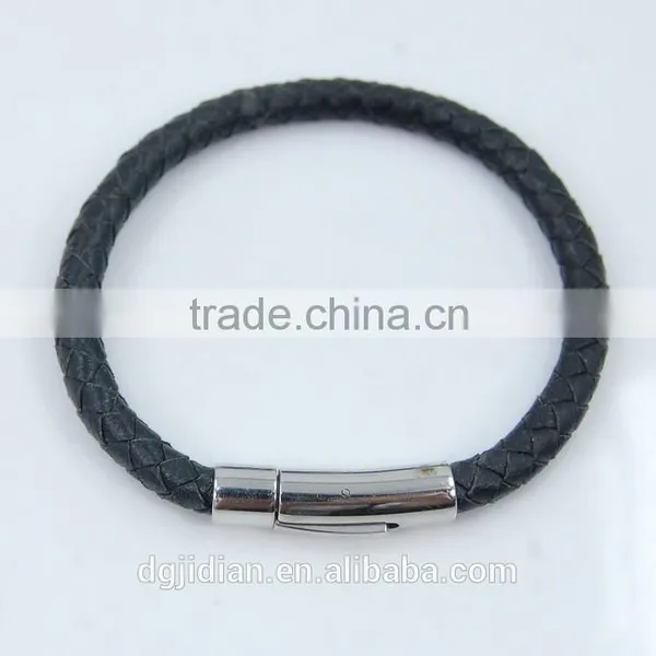 Stainless Steel Jewelry Man Style Cross pu Leather Bracelets & Bangle photo-4