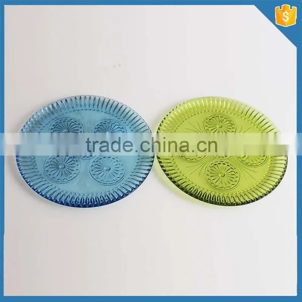 LXHY-015 Glass Colored Vintage Dessert Plate photo-3
