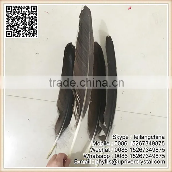 Indian Hat Decoration Brown And White Big Eagle Feather photo-3