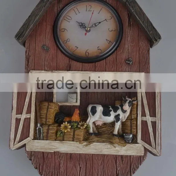 Farm Polyresin Cow Table Clock photo-5