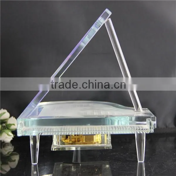 Beautiful Engraved Crystal Piano for Wedding & Birthday Gifts Favor .crystal Gifts photo-3