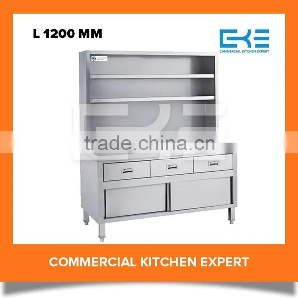 Restaurant Hotel Equipment Upright Stainless Steel Kitchen Cabinet With Sliding Doors