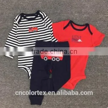 Spring and Autumn Baby Romper Suit With Cute Animal Pattern 3pcs Set Romper+pants photo-5