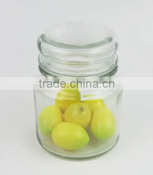Round Clear Glass Candle Jar With Glass Lid photo-5