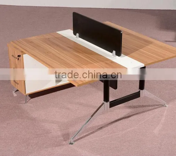 HC-M010 Modern Walnut Color Wooden 2 Person Office Desk Wholesale