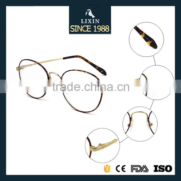 High Quality Retro Round Glasses Men Metal Eyeglasses Demi Color Prescription Lens Spectacle Optical Frames 307 photo-4