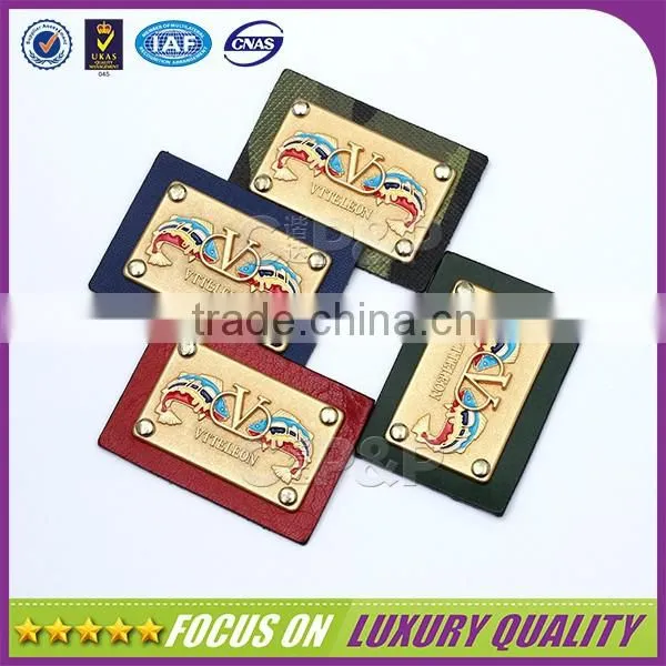 Two Fish Lifelike Looked Embossed Jeans Leather Patch for High End Clothing photo-3