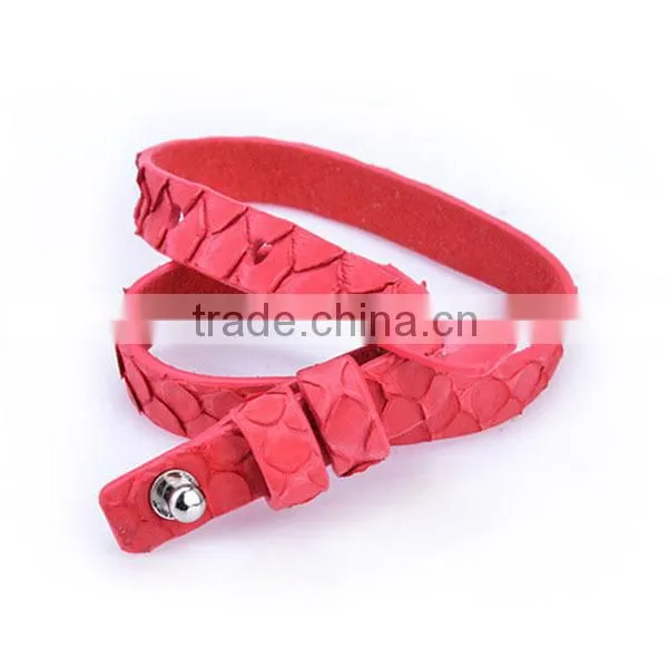 Handmade Python Snake Leather Bracelet Custom Fashion Women Bracelet