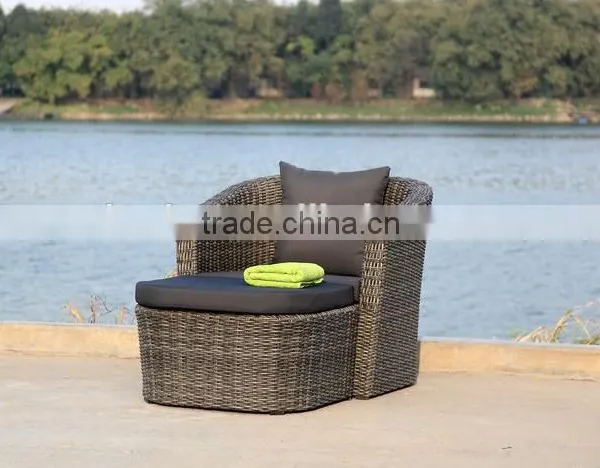 Alum Chaise Lounge With Folding Awning Beach Sun Lounger photo-4