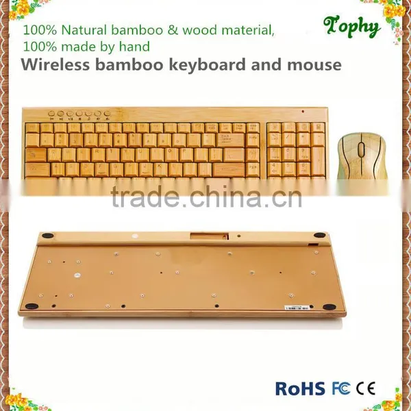 New Arrival Professional Bamboo & Wood Mechanical Keyboard Wireless Stylem, Full Set Computer Accessories photo-5