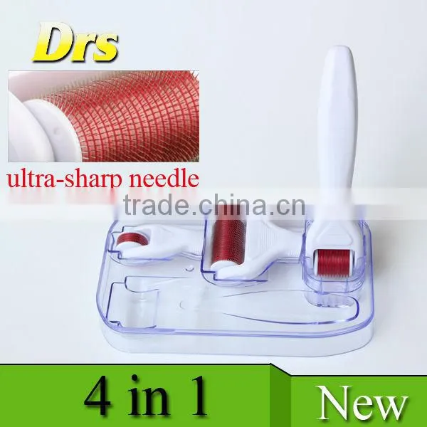 Titanium Alloy Needles Derma Roller 4 In1 Skin Roller With 3 Seperated Roller 300/720/1200pins photo-3