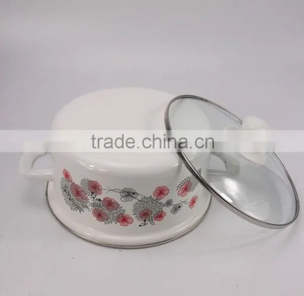 6 Pcs Flower Printing Enamel Cookware Set With Decoration photo-5