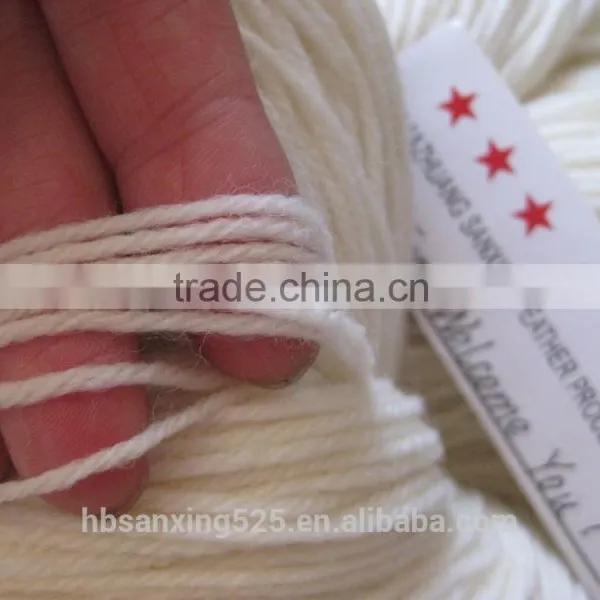 3.9/4NM 80%/10%/10% Superwash Merino Wool/ Cashmere/ Nylon Blend Yarn,raw White/bleached White/dyed Color photo-5