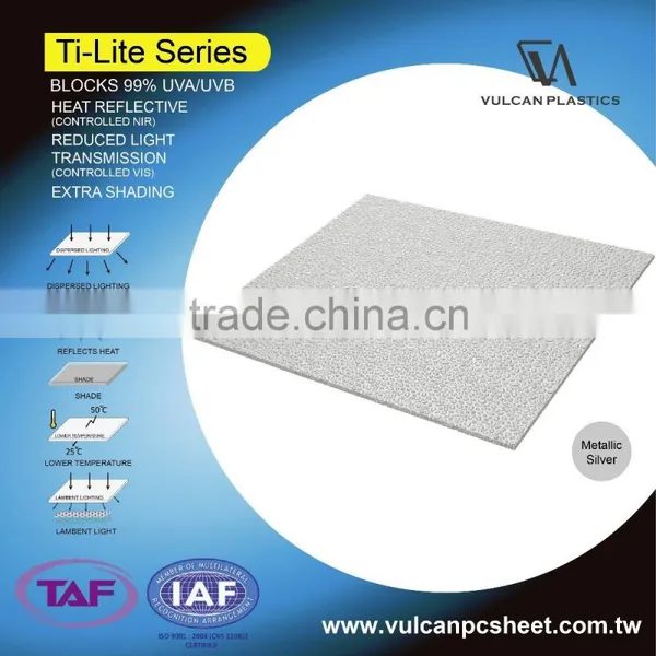 Sun Shading Solid Corrugated Polycarbonate Sheet (Ti-Lite Metallic Silver) photo-6