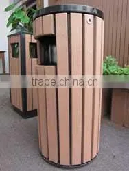 2016 FACTORY PRICE !! Stainless Steel Wood Park Outdoor Dustbin photo-5